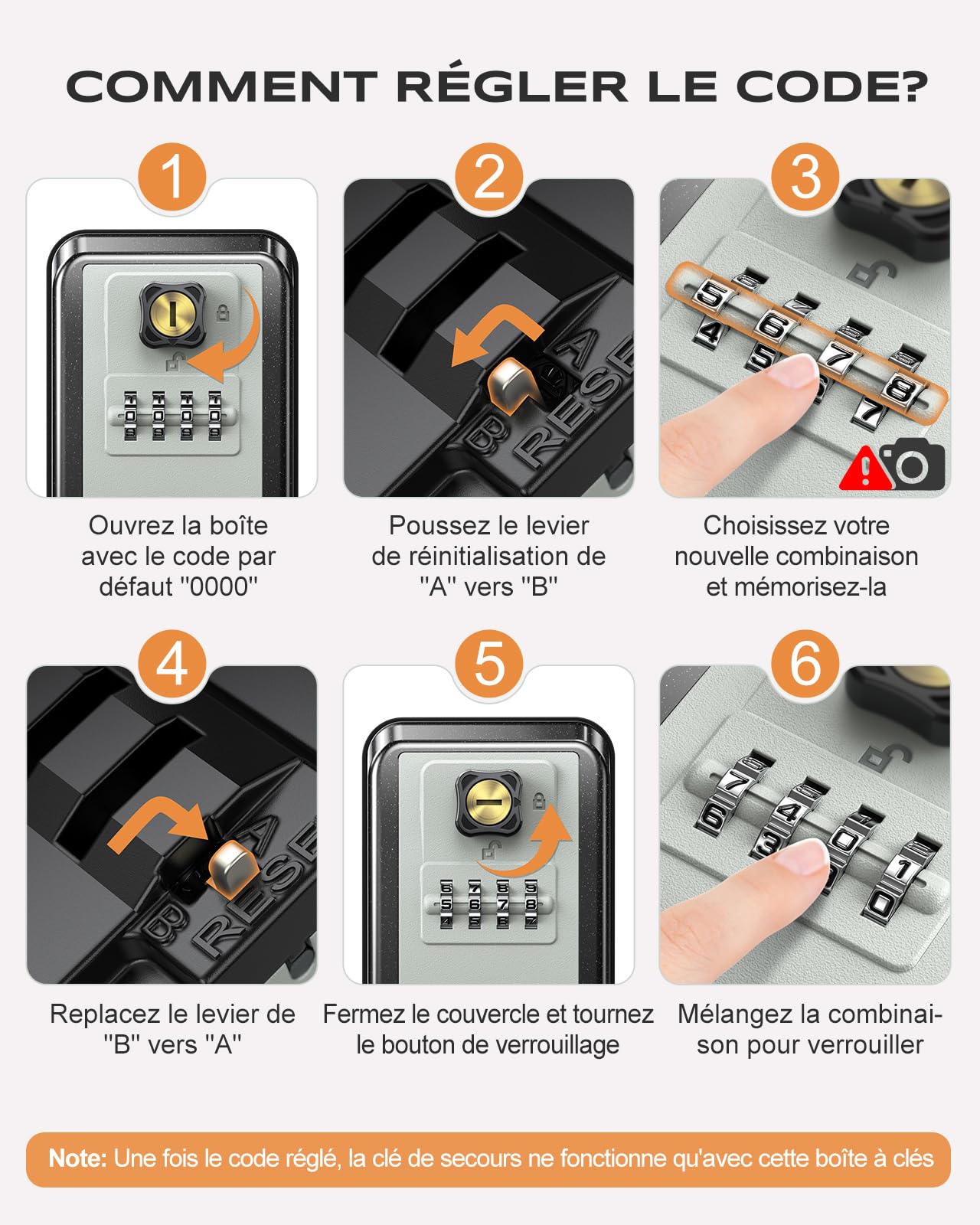 Mohard Boite a Clef Securisee Exterieur avec Clé de Secours Réinitialisable, Boite à Clé Murale à Combinaison 4 Chiffres, Grande Capacité & Imperméable Coffre Fort a Clefs pour Maison Bureau Garage
