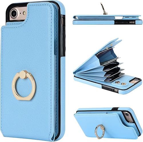 Folosu Funda tipo cartera para iPhone SE (2022) iPhone SE (2020) iPhone 78 con soporte para tarjetas, soporte de anillo de rotaciĂłn de 360, funciĂłn Folosu Funda tipo cartera para iPhone SE (2022) iPhone SE (2020) iPhone 78 con soporte para tarjetas, soporte de anillo de rotaciĂłn de 360, funciĂłn