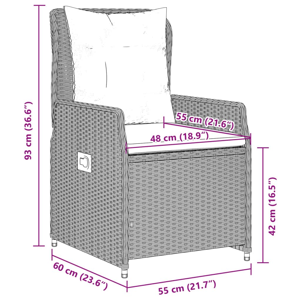vidaXL Chaises inclinables de Jardin lot de2 Gris Clair résine tressée, Fauteuil de Jardin inclinable, Fauteuil inclinable de Jardin, Chaise inclinable d'extérieur