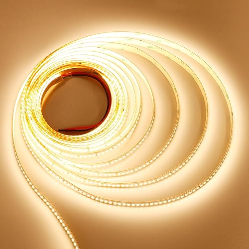 JOYLIT Tira de luz LED extremadamente brillante de 915LMFT de 24 V, 16.4 pies, 3000 K, blanco cálido, CRI 92+, listado por UL 2835 SMD 224LEDsM de