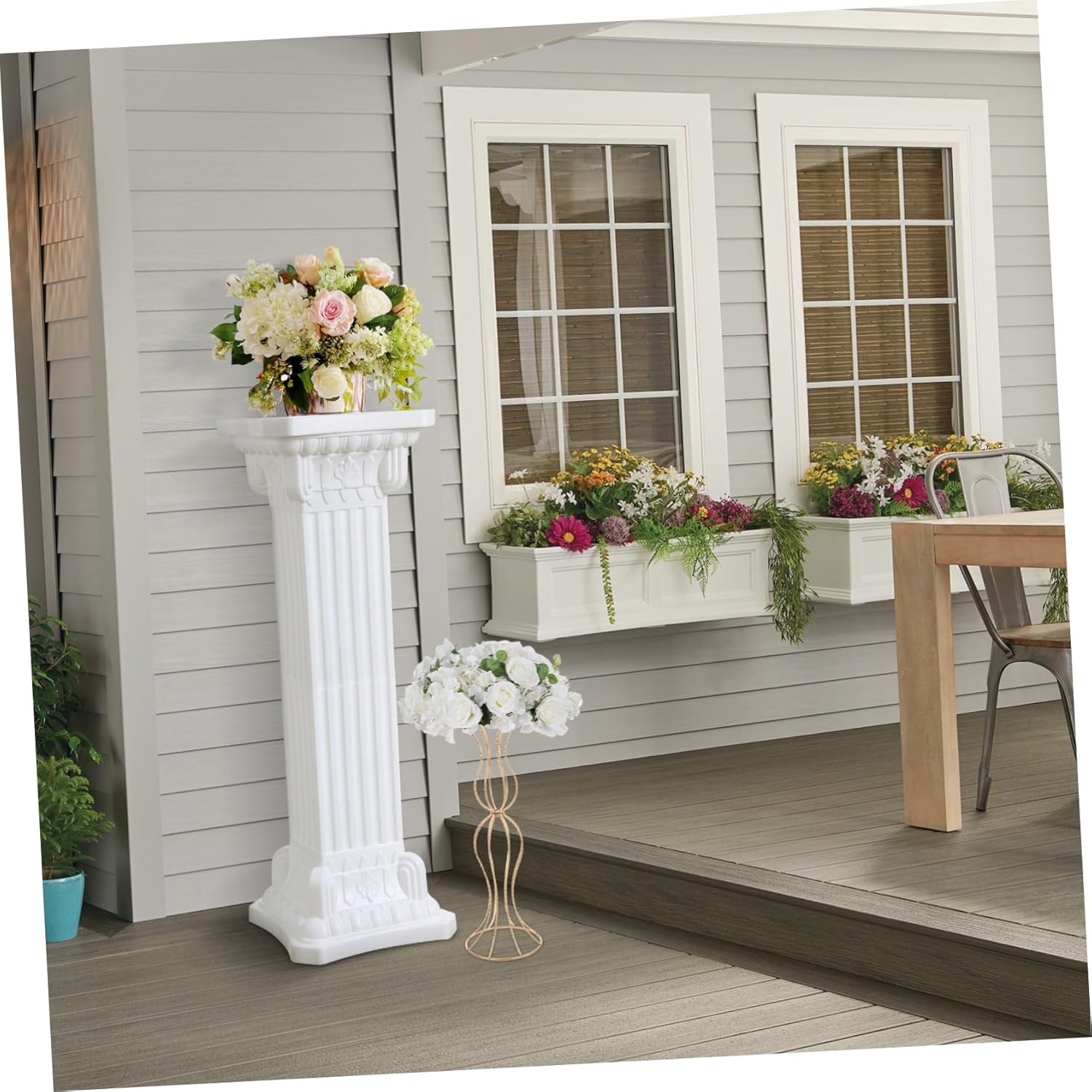 Metal Flower Stand Geometric Vase Wedding Decor Elegant Centerpiece Lightweight Iron Holder