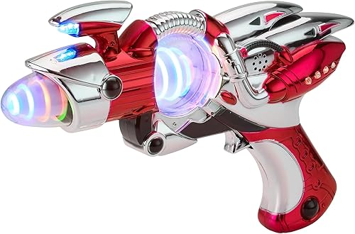 Miniatura 9 de Lanzador de ruido iluminado, azul, 11.5 pulgadas, efectos de sonido espaciales súper giratorios con poder futurista Galaxy Ranger FX para recuerdos