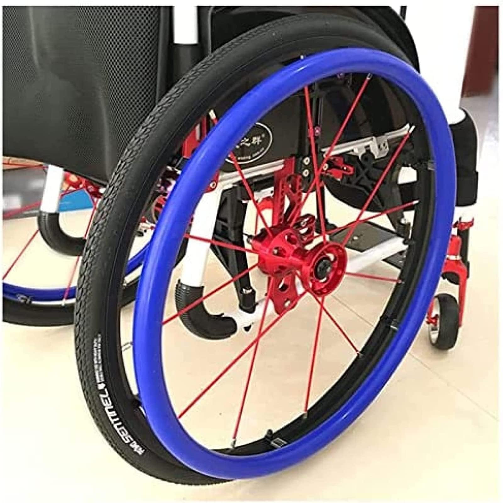 1 Paio di coperture per spinte a Mano, coperture per Cerchioni di Spinta per Sedia a rotelle da 20/22/24 Pollici, Copertura Protettiva in Silicone per Anello di Spinta per Ruota po
