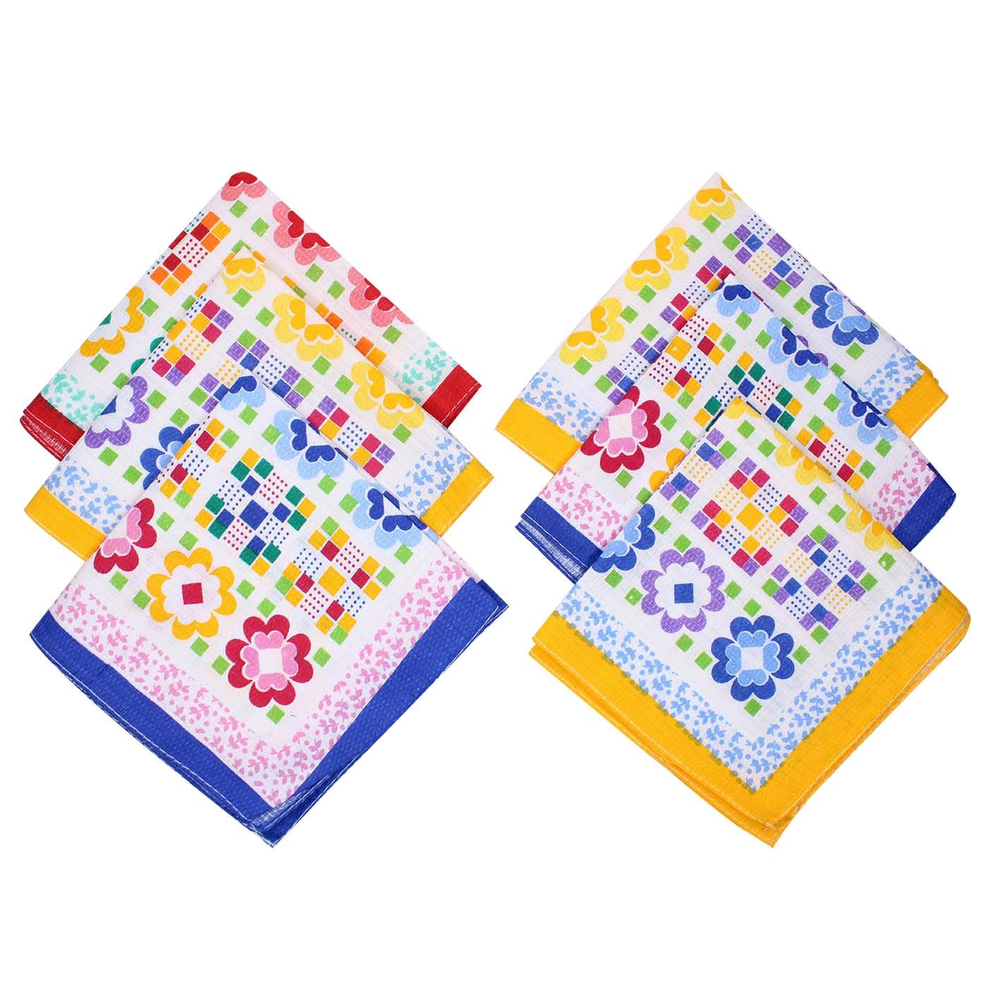100% Cotton Printed Handkerchiefs| Rumal For Woman Girls Kids Set Of 6Pcs-image-45