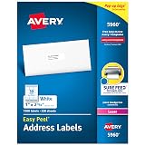 Avery Easy Peel Printable Address Labels with Sure Feed, 1" x 2-5/8" Customizable Stickers, White, 7,500 Blank Mailing Labels, Great for Mailing, Shipping, and More (5960) – view 1