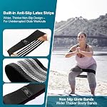 Bandes de bottes Bandes à colle Ensemble, Bandes non-dérapantes de résistance de tissu plus large, 3 Niveaux de résistance des jambes & Formation de colles, Travail à domicile pour les femmes, Postpartum & Pilates de yoga