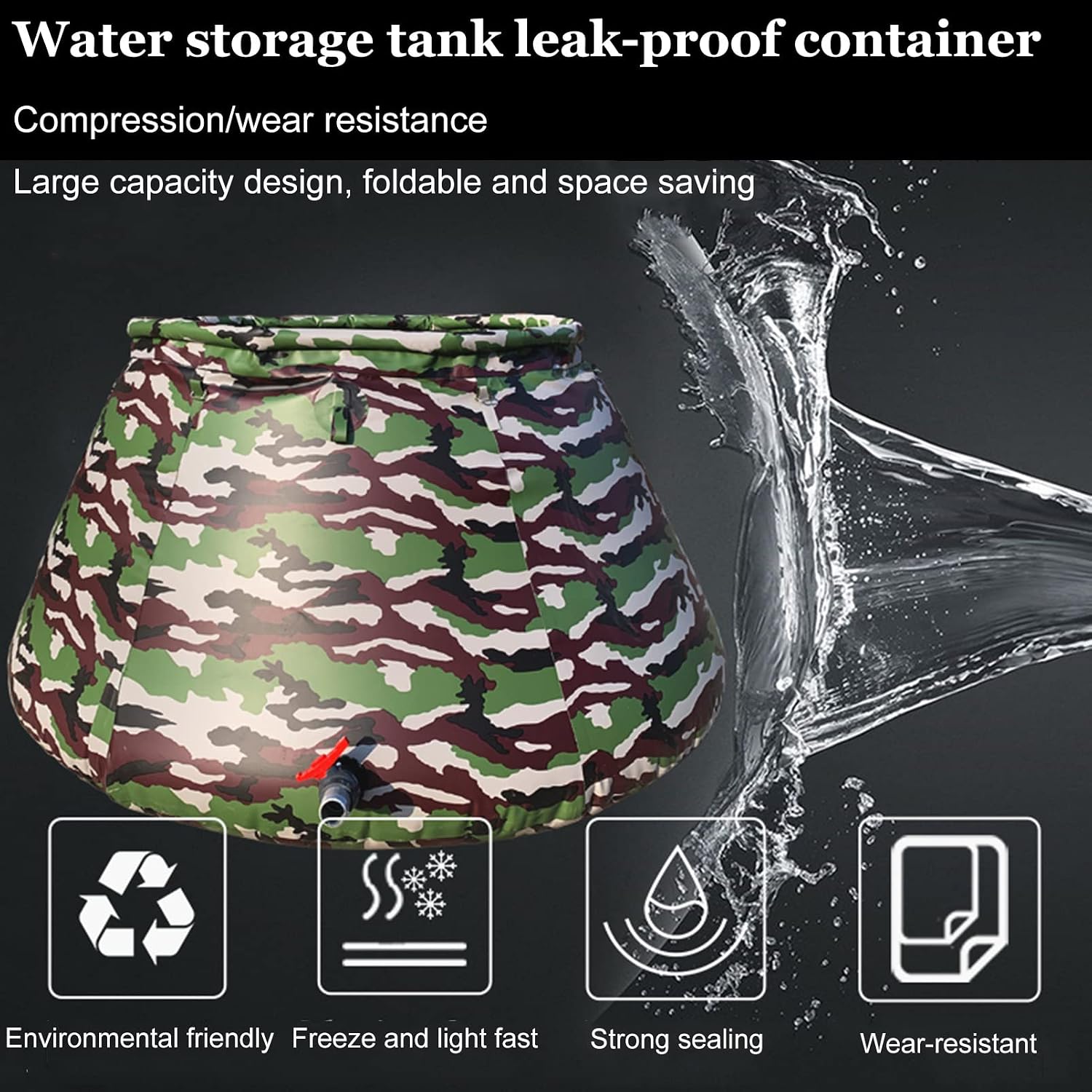 SHYP Collapsible Reservoir Water Collector Tank, Large-Capacity Flexible Storage Container Bucket, Portable Water Barrel Rain Catcher, for Drought-Resistant fire-Fighting Agricultural Camping Farm