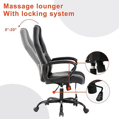 Miniatura 4 de Silla de juegos de PC, silla de oficina ergonómica, silla de juegos con ruedas, silla giratoria para computadora con soporte lumbar, silla ejecutiva