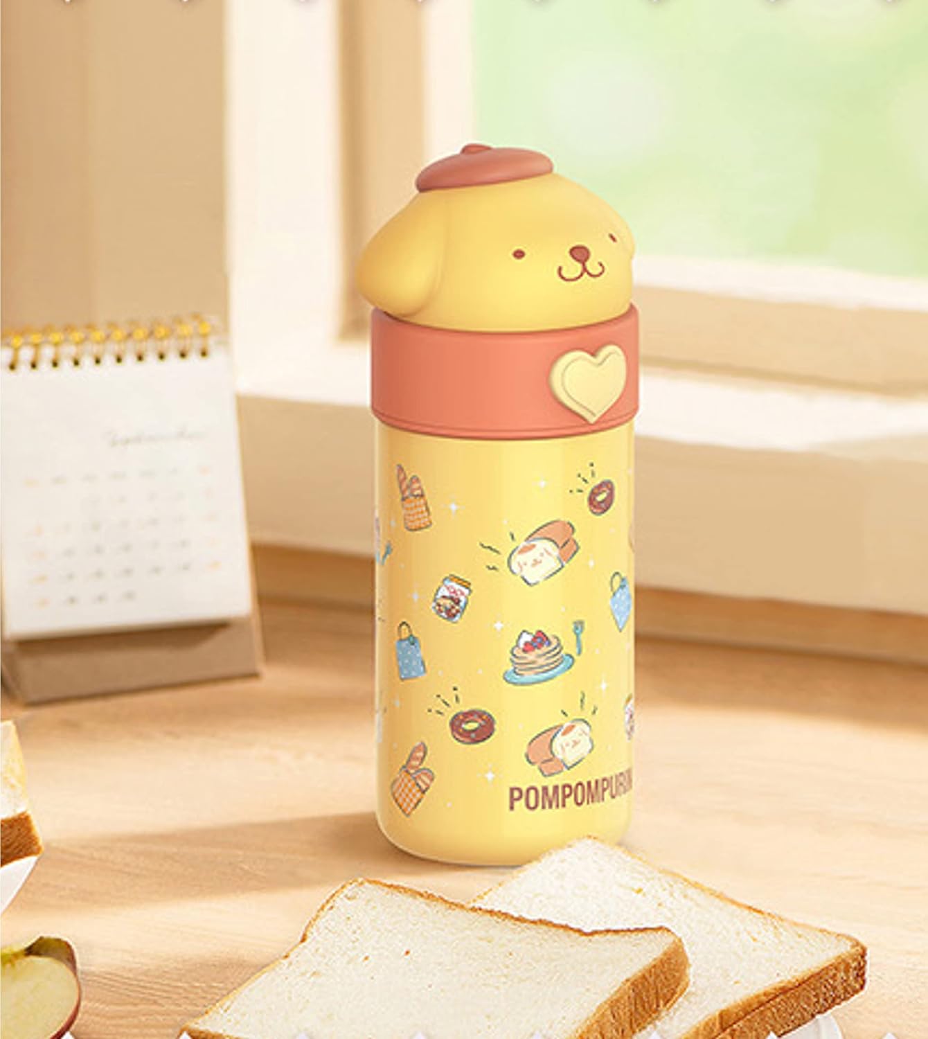 Everyday Delights Sanrio Pom Pom Purin Stainless Steel Insulated Water Bottle 350ml - Yellow