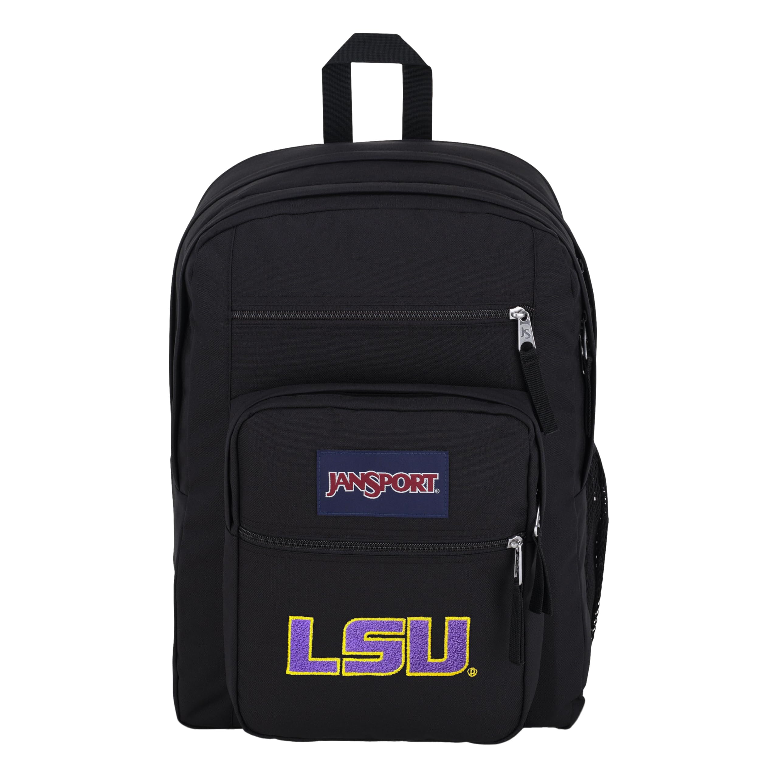 JanSport NCAA Officially Licensed Backpack, Lsu Tigers, Big Student with Padded 15-Inch Laptop Sleeve, 2 Compartment Computer Bag with Bottle Pocket &amp; Haul Handle, Book Rucksack, Black