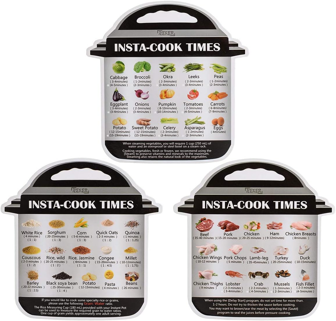 Magnetic Cheat Sheet Compatible with Instant pot Cooking Times Reference Guide Instapot Electric Pressure Accessories Sticker