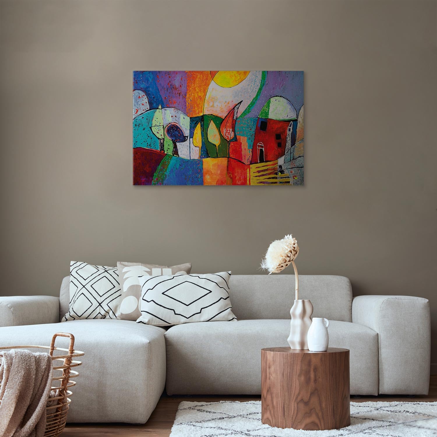 B&D XXL - Tableau Décoration 90x60 cm 1 Partie - Impression sur Toile Cadre en Bois Salon Chambre Déco Murale Tableaux Maison Bureau Cuisine - Abstrait Artistique 0104-12