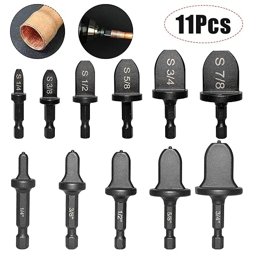 Miniatura 5 de Herramienta de estampación de cobre, taladro HVAC, 11 piezas de herramienta expansora de tubería HVAC, herramienta de expansión manual de tubería de