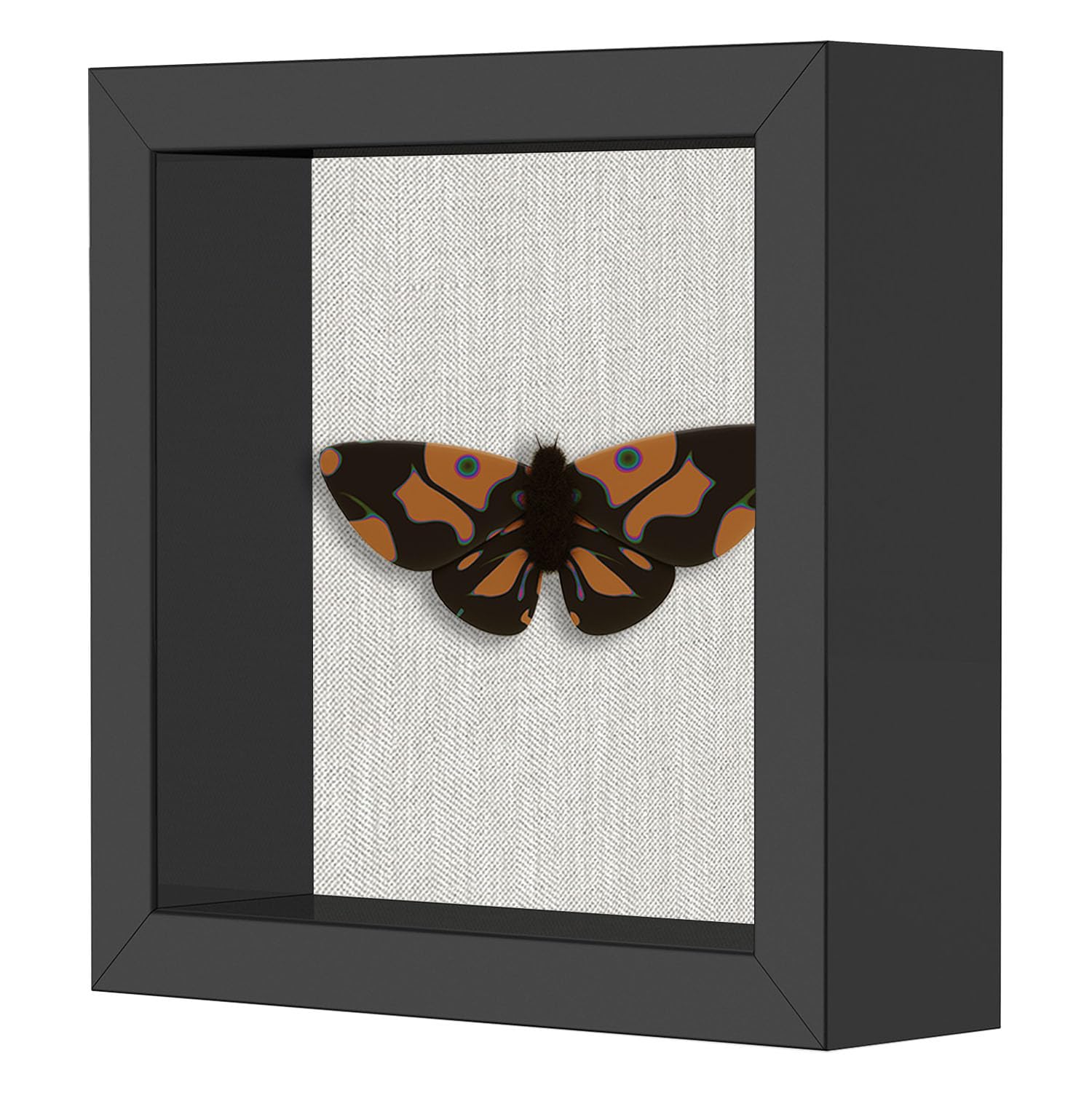 Photo 1 of *** CHECK COMMENTS***    5x5 Shadow Box Frame, Linen Back, Push Pins Included, Memory Box Display Case, Black