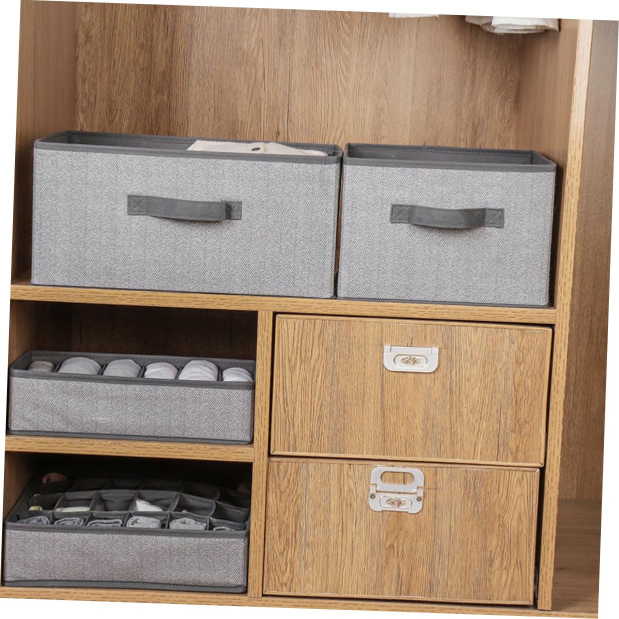 SHINEOFI Aufbewahrungsboxen Kapazität Vliesstoff 3 Stück Faltbares aus 16l Karton mit 23l 29l zur Spielzeugaufbewahrung für Kleiderschrank und Haushalt Leichten Kleidung