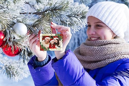 Miniatura 4 de JUESMOS Marco de fotos de adorno de Navidad 2023, adornos de Navidad familiares para decoración del árbol de Navidad, marco de fotos personalizado,