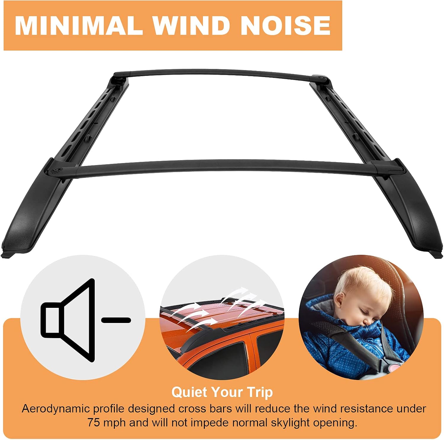 FINDAUTO Roof Rack Cross Bars Compatible with for Toyota for TACOMA Double Cab 2005-2021(Not Fit Access Cab), Aluminum OE Style Bolt-On Crossbar Rails with Extra Tie-Down Straps, 150lbs Capacity, 2 PC