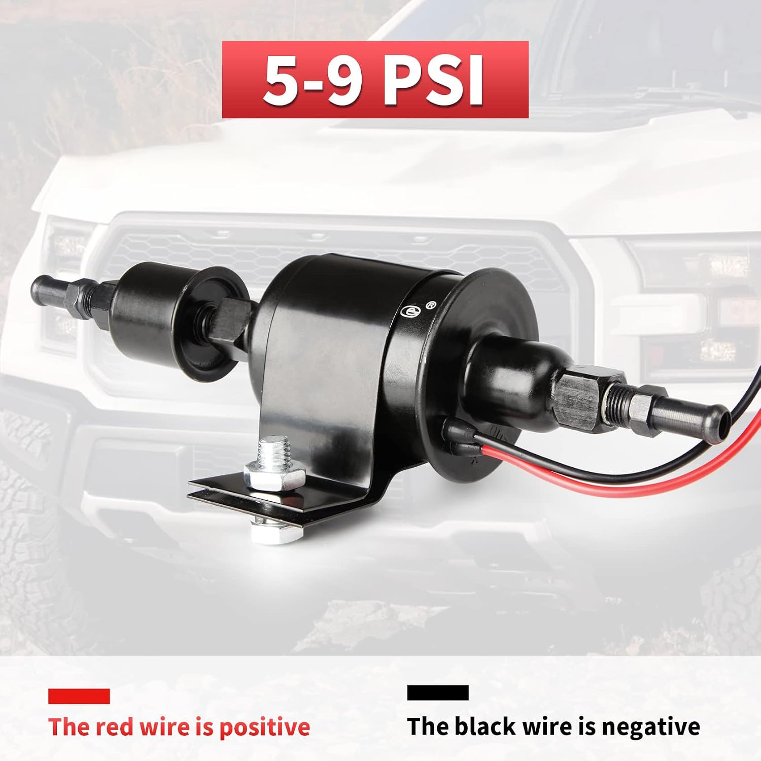 CarBole Universal Micro Electric Fuel Pump Inline Low Pressure Pump E8012S 12V, 5-9 PSI,30 GPH,5/16 Inch