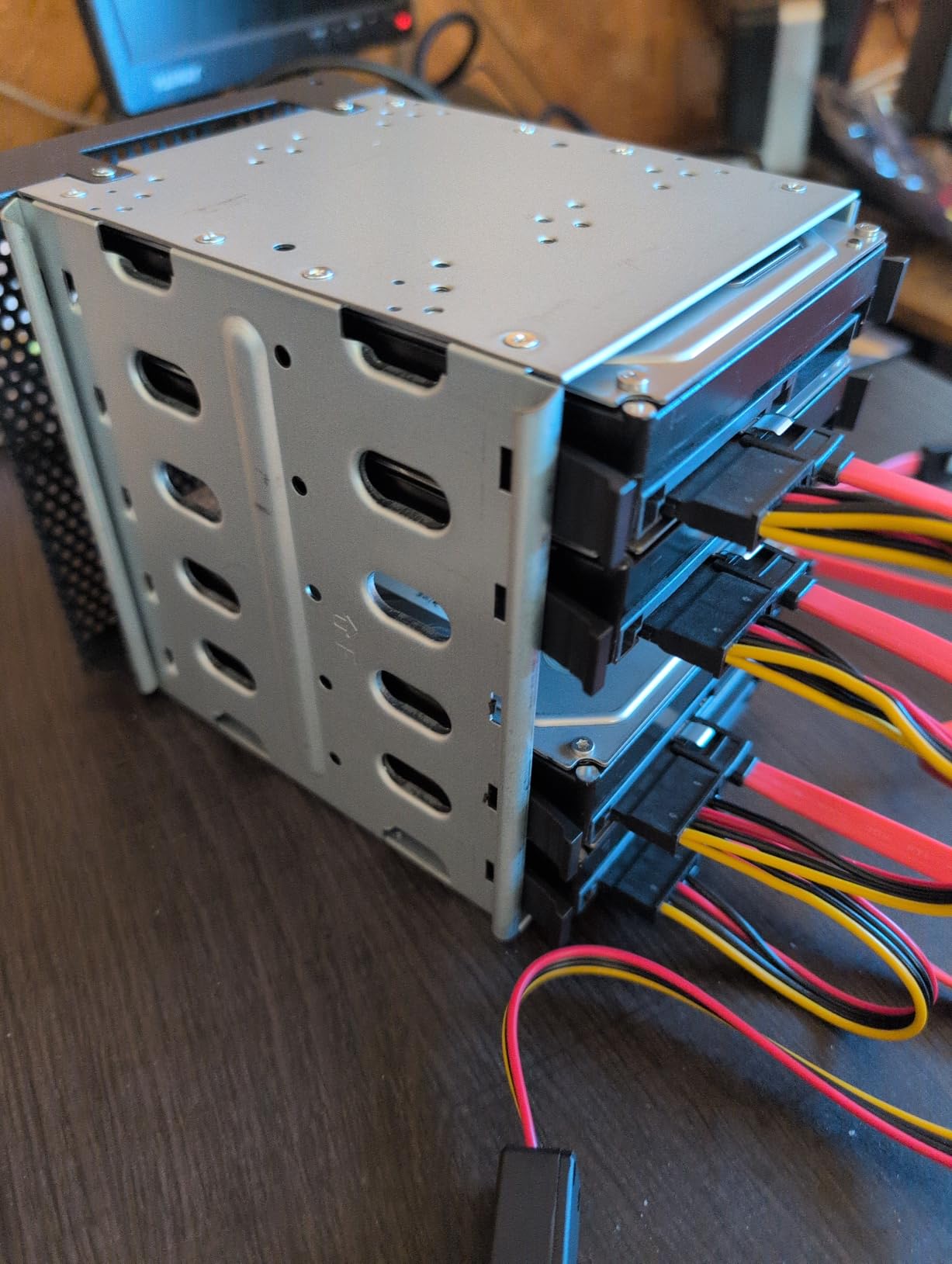 5x3 Rack Stainless Steel Hard Drive Cage, 5.25