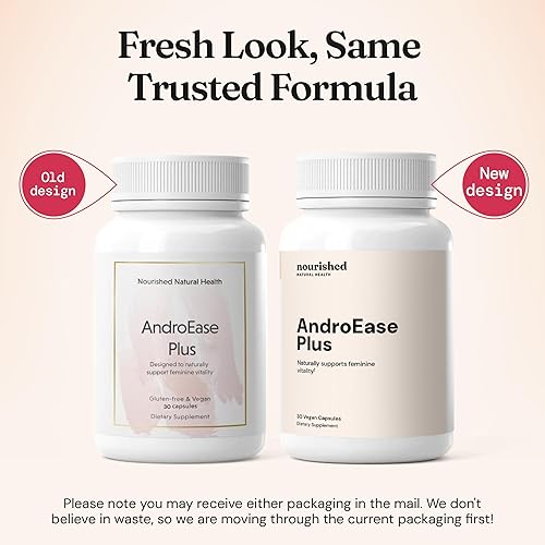 Miniatura 2 de Nourished AndroEase Plus Double Strength Balance hormonal vegano para mujeres Zinc, Reishi, té verde y palma enana americana para energía,