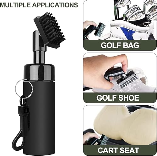 Miniatura 3 de QOOMABA Cepillo limpiador de palos de golf - Cepillo de limpieza de golf con 5 onzas de agua, cepillo de golf con cerdas de nailon rígidas,