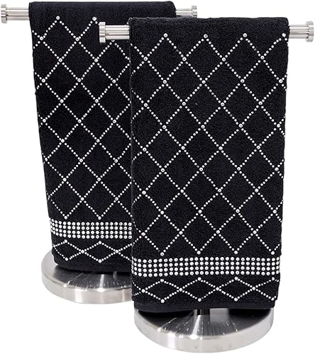 Toalla de mano con patrón de X, duradera, diamantes de imitación brillantes sobre tela de toalla de algodón, para decoración glamorosa del baño del disponible en Yaxa Peru