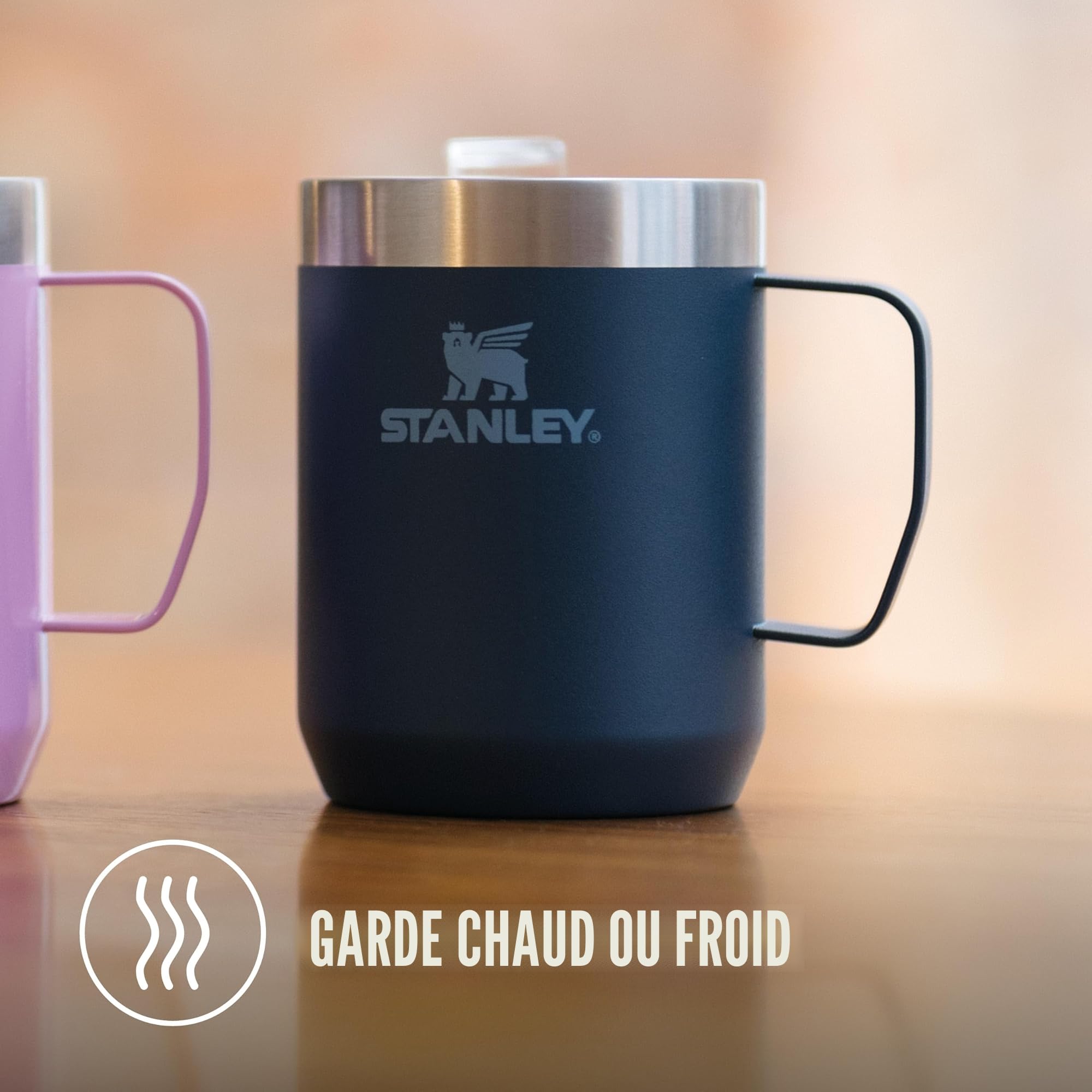 STANLEY Classic Legendary Camp Mug Isotherme 0.23L - Garde 1 Heures à Chaud - 2 Heures à Froid - Lavable au Lave-Vaisselle - Sans BPA - Thermos Café - Gobelet Cafe - Tasse Isotherme - Navy