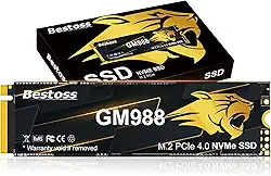 GM988 M.2 2280 NVMe SSD 2TB PCIe Gen 4, até 7300MB/s, Cache SLC e HMB, PS5/PC/Laptop Upgrade, sob medida para jogadores, editores de vídeo, criadores de ponta e desenvolvedores de IA exigindo