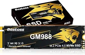 GM988 M.2 2280 NVMe SSD 1TB PCIe Gen 4, até 7300MB/s, Cache SLC e HMB, PS5/PC/Laptop Upgrade, sob medida para jogadores, editores de vídeo, criadores de ponta e desenvolvedores de IA exigindo