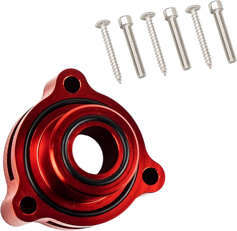 Adaptador para válvula de alívio Blow Off Valve DUMFAV para Ford EcoBoost – Alumínio CNC vermelho