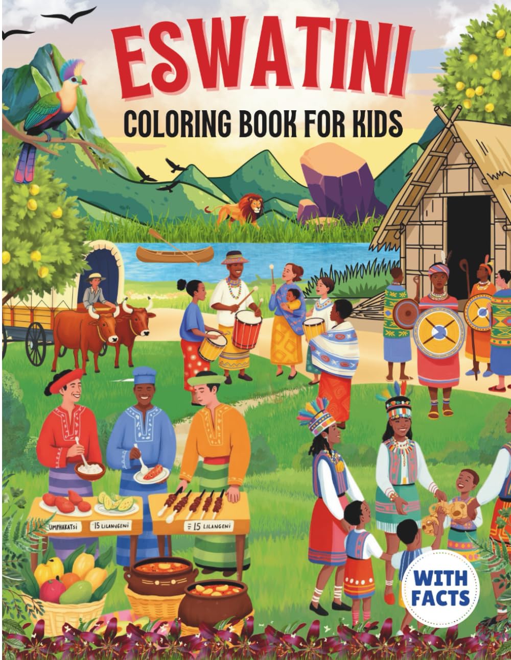 Eswatini coloring book for kids with facts
