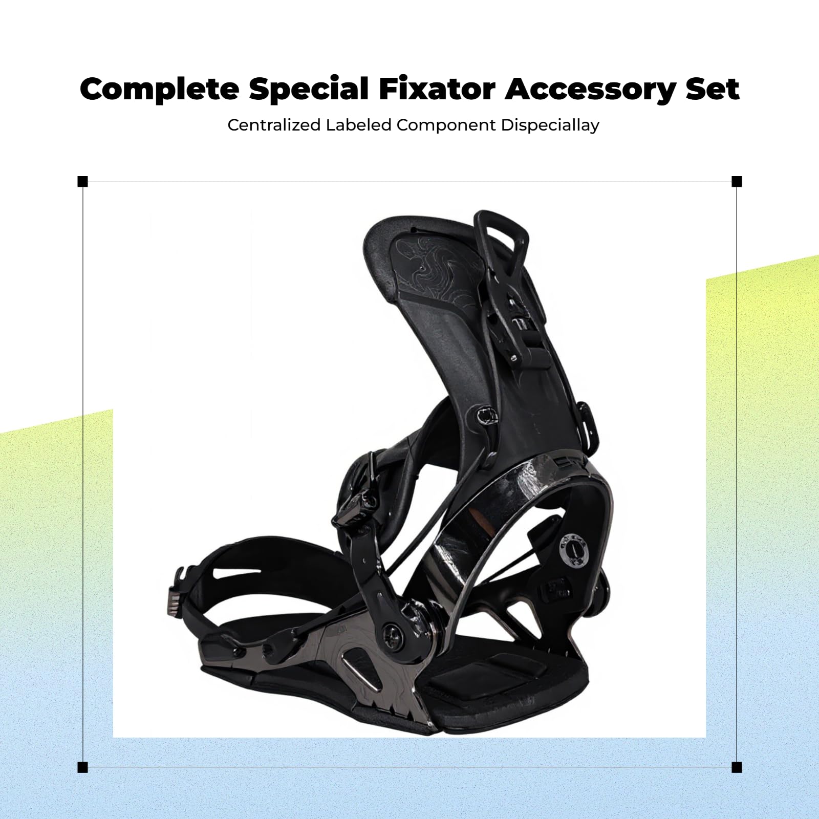 Set fibbie snowboard, nero, resistente, outdoor, ricambio