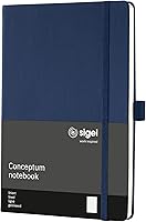 Vista 14 de sigel Cuaderno CO657, Aprox. A5, forrado, tapa dura, cierre elástico, azul medianoche - Conceptum