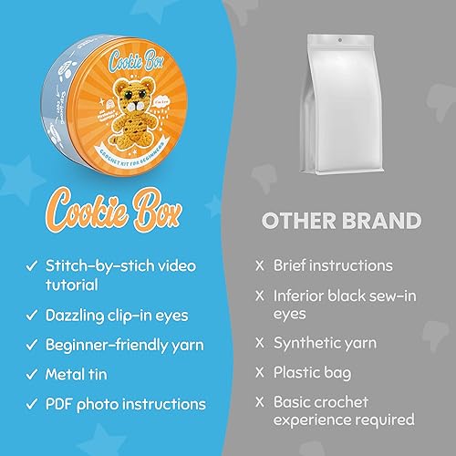 Miniatura 9 de Cookie Box Kit de ganchillo para principiantes - Aprende a tejer animales de peluche Amigurumi - Regalo - para niños (12 +) y adultos - Hilo apto