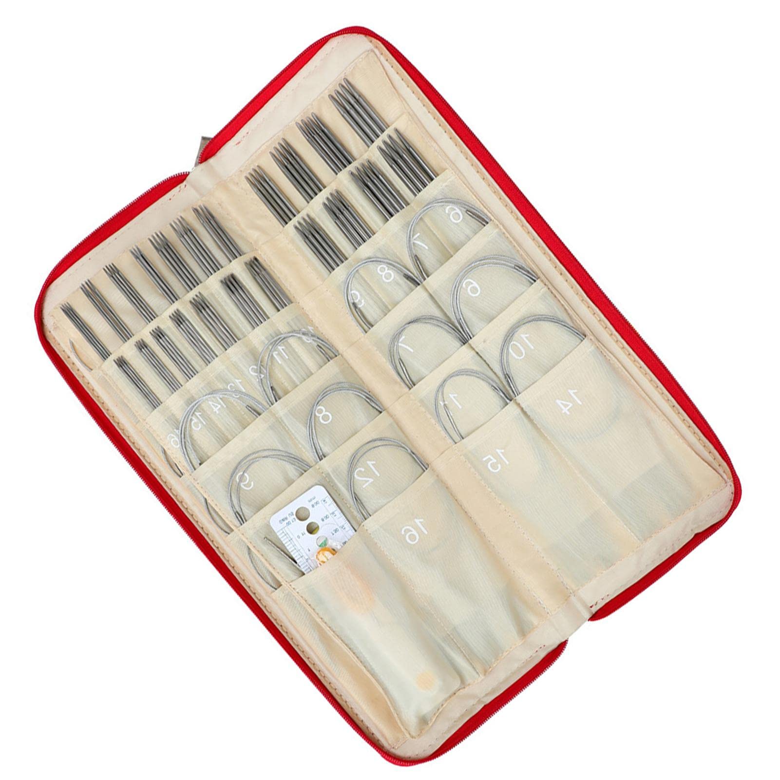 Agujas de tejer para principiantes Suministros para tejer, kit de agujas | Los suministros de tejido para suéter incluyen tijeras, marcadores de costura, ganchillo, reglas y agujas circulares.