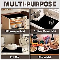 Vista 6 de Rubber Mat for Microwave Top Cover, Nonstick Heat Resistant Microwave Cover, 18"x14" Non Slip Microwave Kitchen Counter Protector Mat, Air Fryer Mat