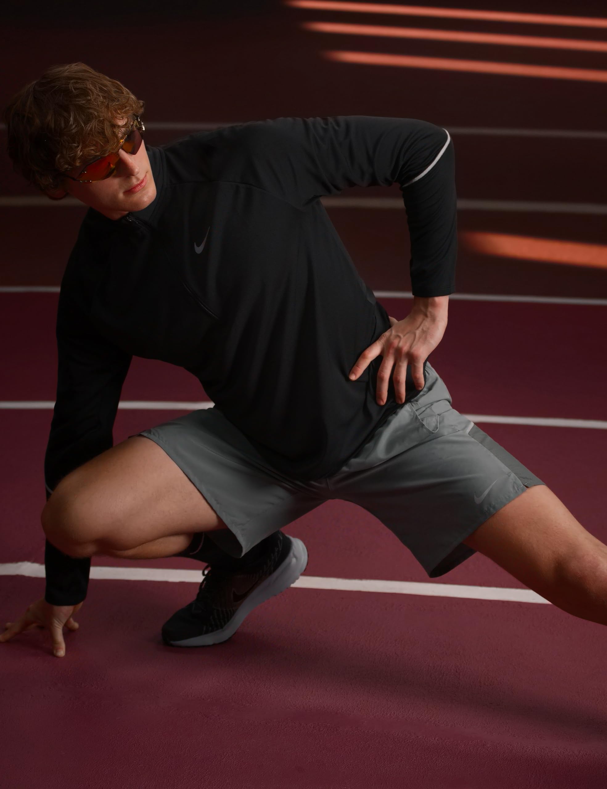 Nike Mężczyźni Df Uv Miler Top Hz Sweatshirt Black/Reflective Silv XXL