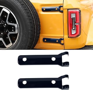 for Bronco Rear Back Door Tailgate Hinge Trim Cover, Black Exterior Accessories for Ford Bronco 2021 2022 2023 Up(NOT for Sport) 2pcs