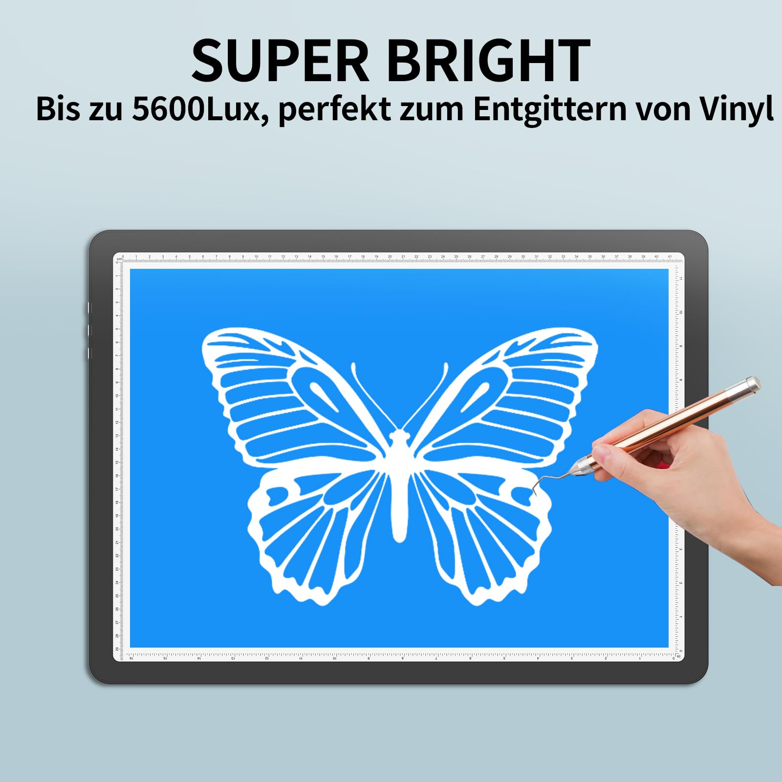 TOHETO A3 Leuchttisch für Diamantmalerei, Wiederaufladbares Ultraheller Leuchtkasten zum Zeichnen, Aufladbar LED Licht Pad zum Nachzeichnen, Kabelloses Lichtplatte Lichttafel zum Skizzieren (Schwarz)