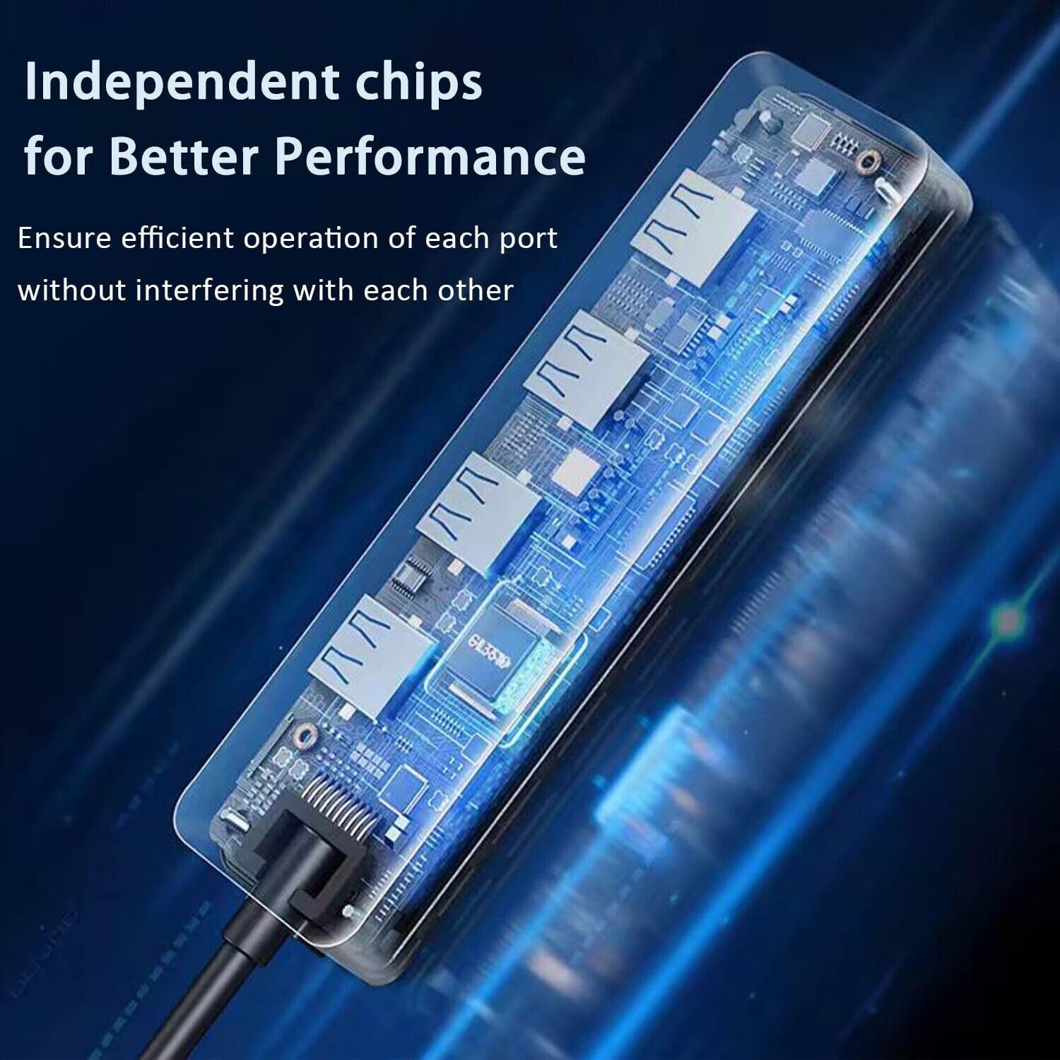 USB C Hub 3.0, AKWOR 4-Port USB Extender USB C Splitter for Type C MacBook, Mac Pro, iMac, Surface, XPS, Flash Drive, Mobile HDD image 7 of 8 B0BN9YTN44