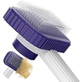 Cat brush, Cat Brush for Long or Short Haired Cats, Remove Loose Fur and Mats, Rounded Pins Reduces Painful Pulling, Not for Tangle and Curly Fur, Dark Blue