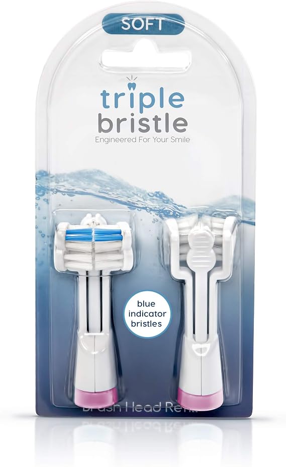 Triple Bristle Original Sonic Toothbrush + Replacement Heads Pink 2pk