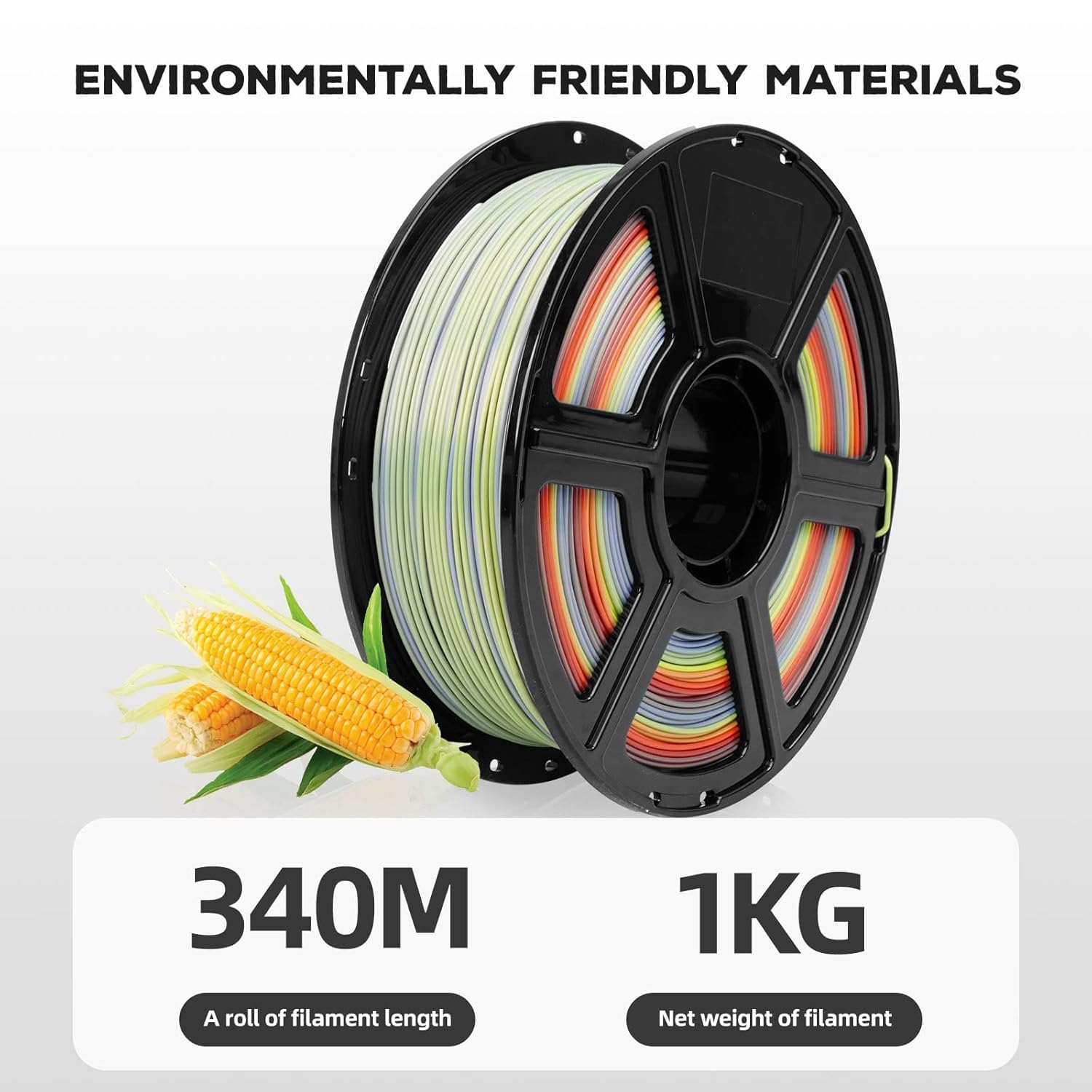 Flashforge PLA Seide 3D-Drucker-Filamente, 1,75 mm, Regenbogen, 1 kg