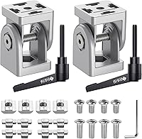 Vista 9 de JiGiU Conector de ángulo de 2 piezas Conector de junta 4040 Tuerca 8 Bisagra flexible Rango de rotación de 180° con palanca de sujeción Conector