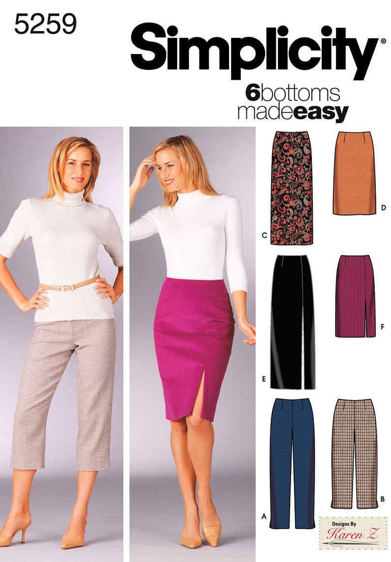 Simplicity Sewing Pattern 5259 KK Misses Pants and Skirts