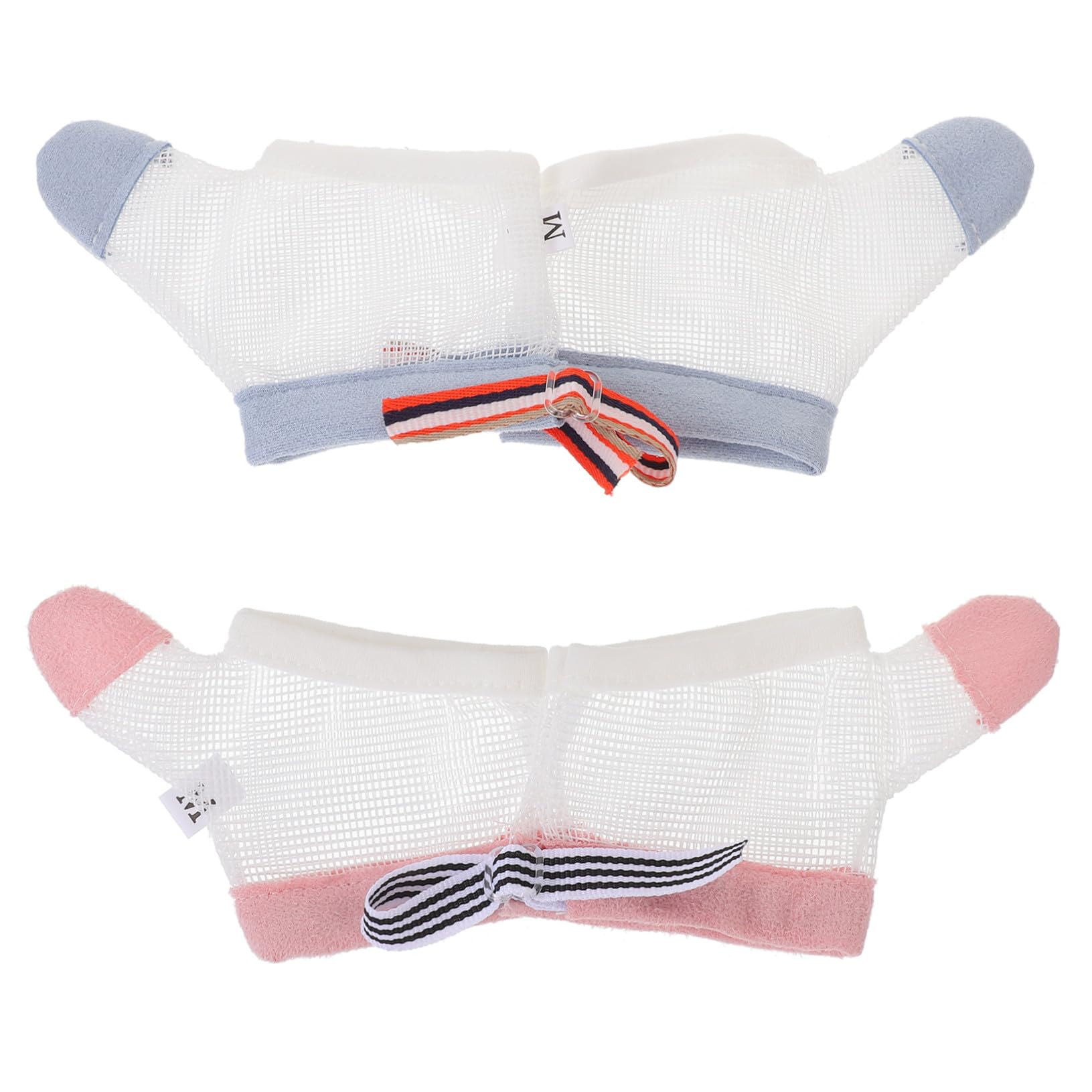 Babys Fingerhandschuhe gegen Daumenlutschen, 2 Paar Nylon Weiß