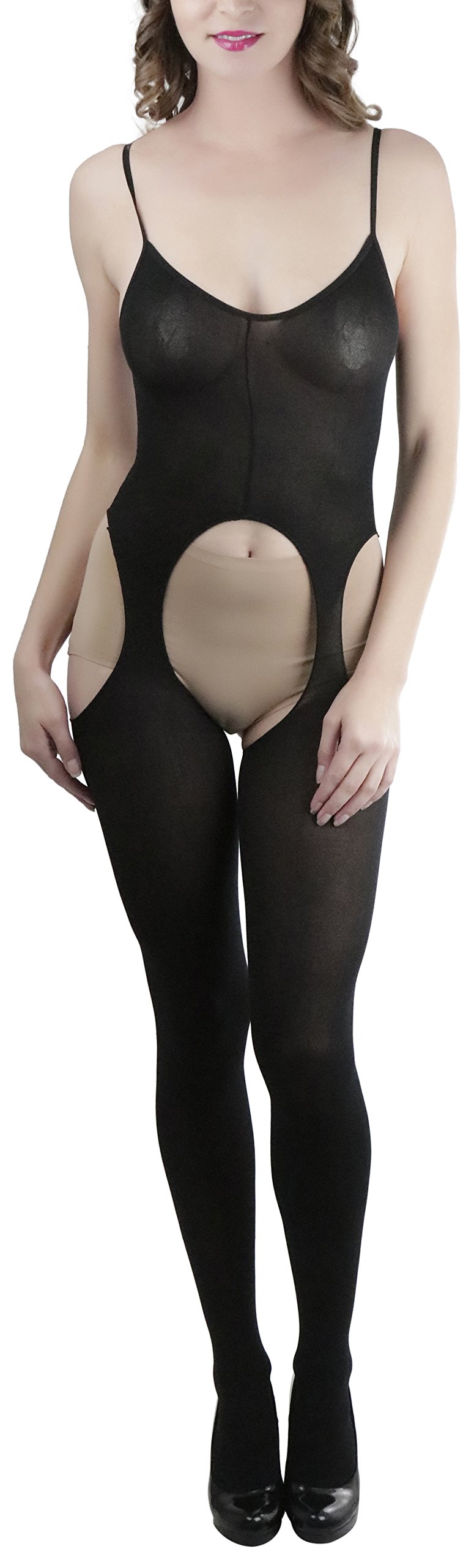 ToBeInStyle Women’s Bodystocking Bustier Garter Lingerie Suspender Thigh High Stockings