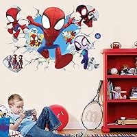 Vista 3 de Calcomanías de pared de superhéroes, calcomanías de pared de película, calcomanía para dormitorio, sala de estar, decoración de fiesta
