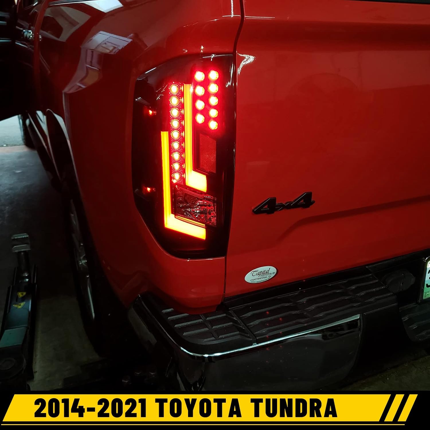 LED DRL Tail Lights for Toyota Tundra 2014-2021, Tail Lamps with LED Turn Signal/Brake Light Rear Back Lights Assembly Replacement Kits for Tundra Pickup