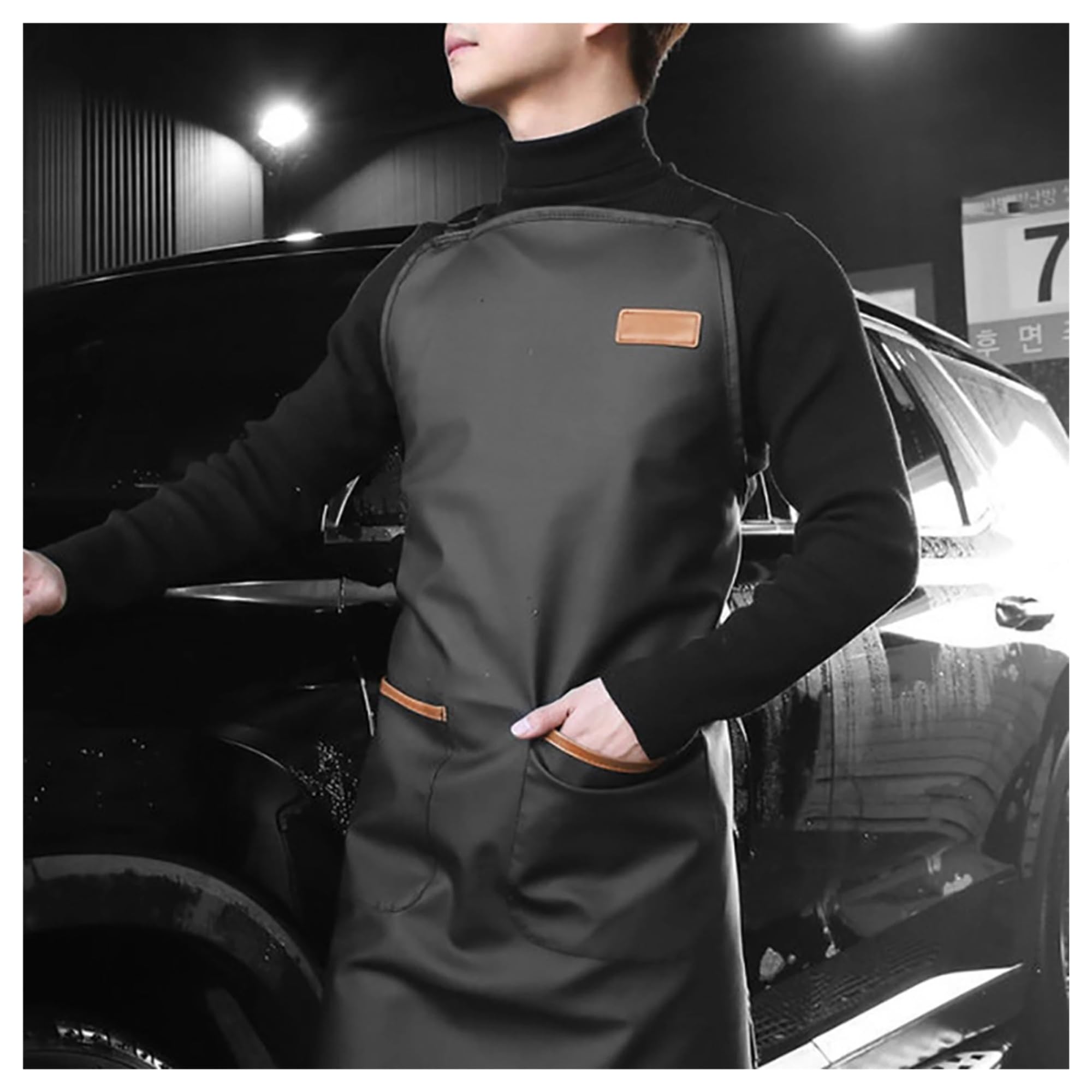 delantal cocina Delantal impermeable for lavado de coches, matadero, cafetería, tienda verduras, ropa trabajo, protectora